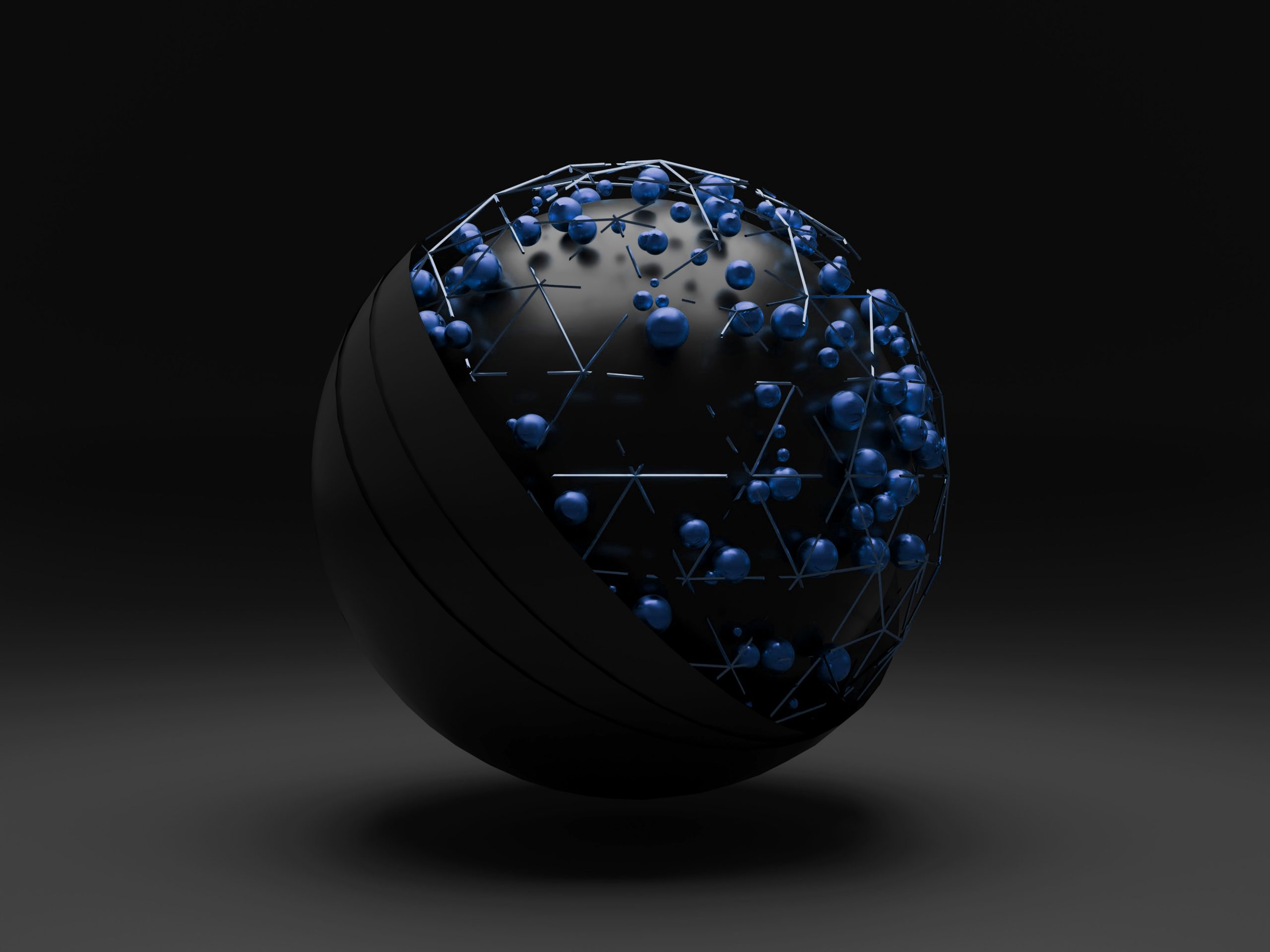 a globe with multiple blue dots connected
